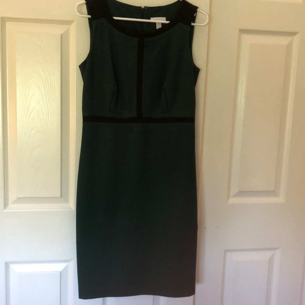 Gorgeous hunter green and black shift dress